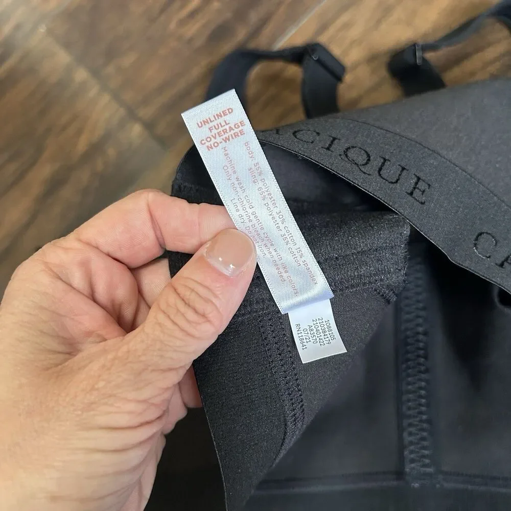 Cacique Womens Unlined Full Coverage No-Wire Bra Black 44F